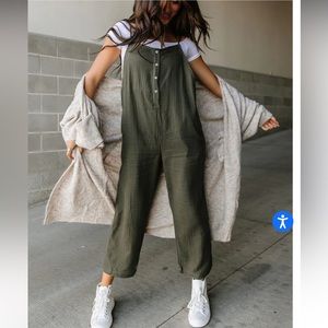 Court Henley Jumpsuit - Olive